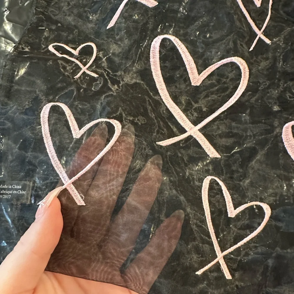 Victoria's Secret Black Tote with Pink Hearts